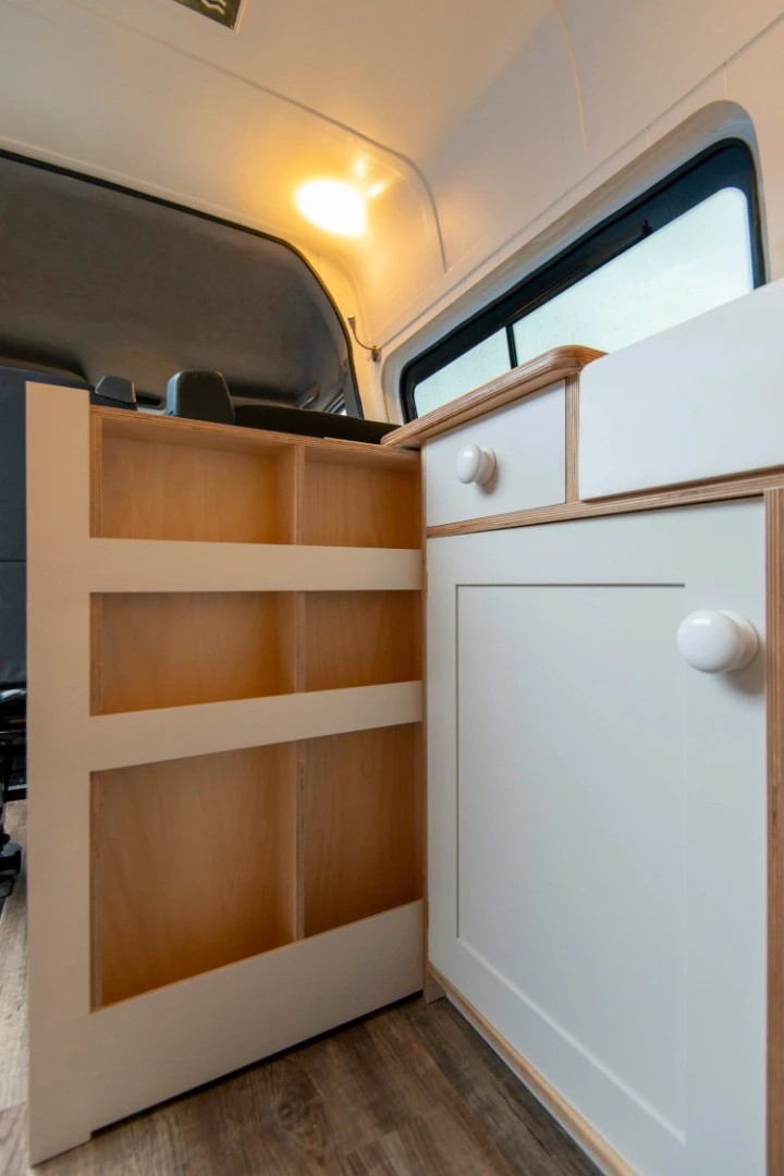Extra storage in the kitchen is perfect for food staples