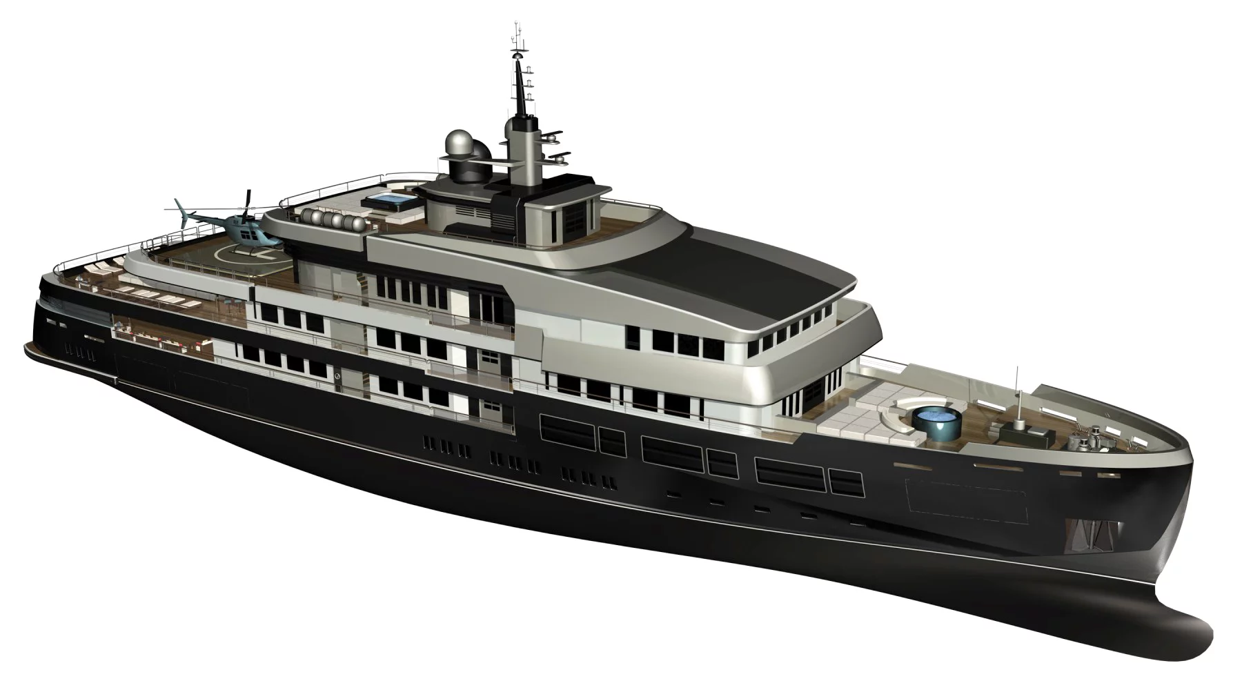 Yacht-designer Gian Paolo Nari has unveiled his mega expedition yacht concept, the NPe75, which incorporates both helipad and helicopter hangar