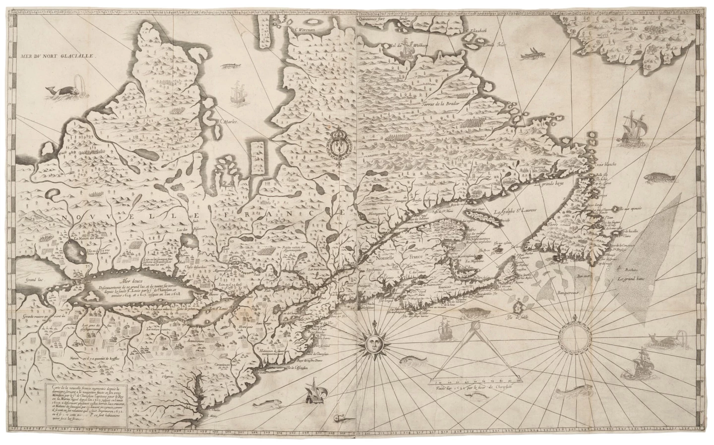 In November 2008, Sotheby’s sold a map that had previously been part of “Les Voyages du Sieur de Champlain Xaintongeois” (1613) for $232,900 (GBP £157,250), and the above map that had originally part of “Les Voyages de la Nouvelle France Occidentale, dicte Canada” (1632) sold for $100,800 at the same 2024 Christie’s auction in which the subject of this article was sold.
