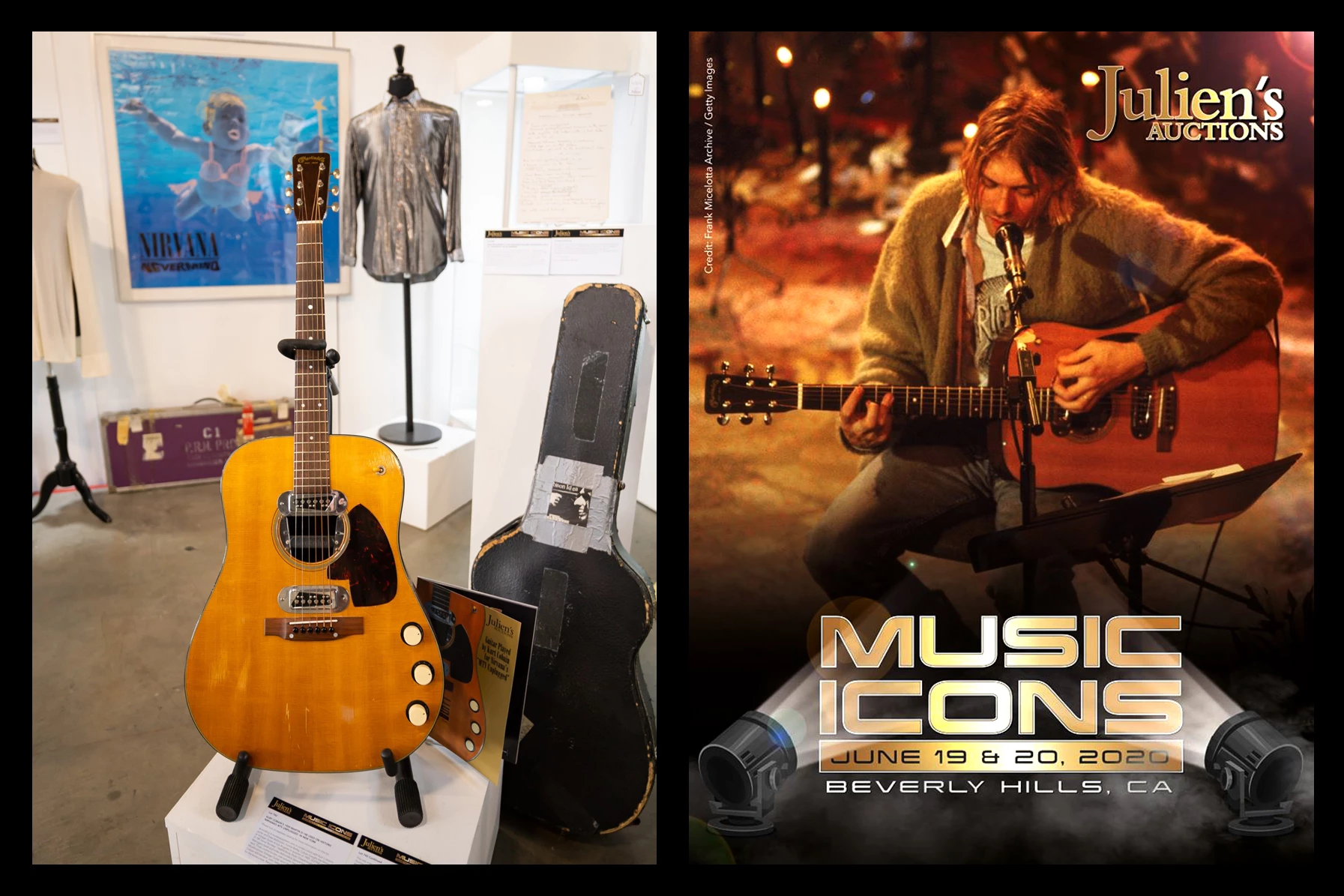 Kurt Cobain’s “MTV Unplugged" Martin guitar sold for $6,000,010 at Julien's Auctions in Hollywood on June 20, 2020, becoming the most expensive guitar ever sold