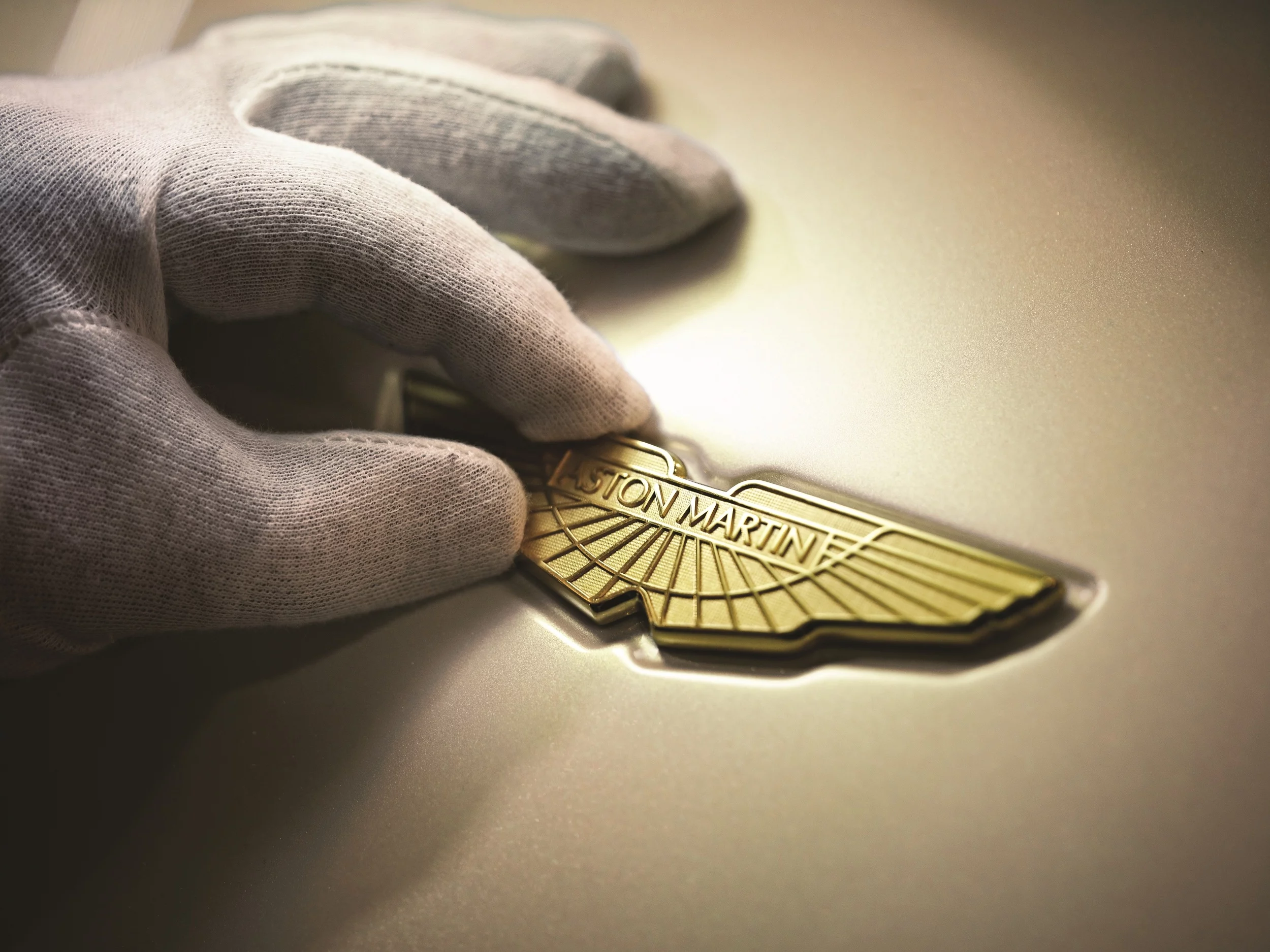 Detailing includes golden dragons embroidered on the headrests and gold coated Aston Martin wing badges