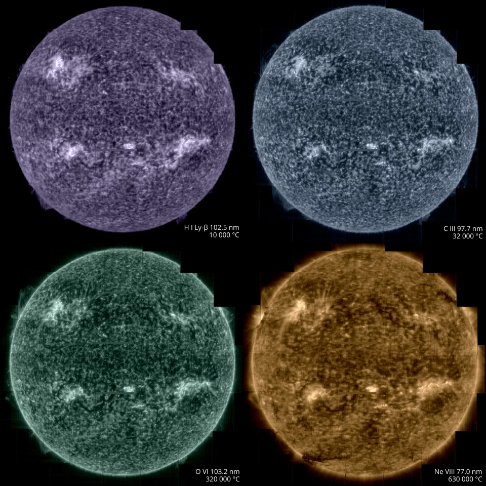 Spectral Imaging of the Coronal Environment (SPICE) images ultraviolet light emitted by different atoms