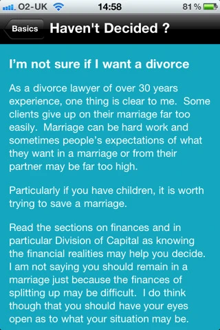 Divorce? is intended to generate informed discussions and better communication