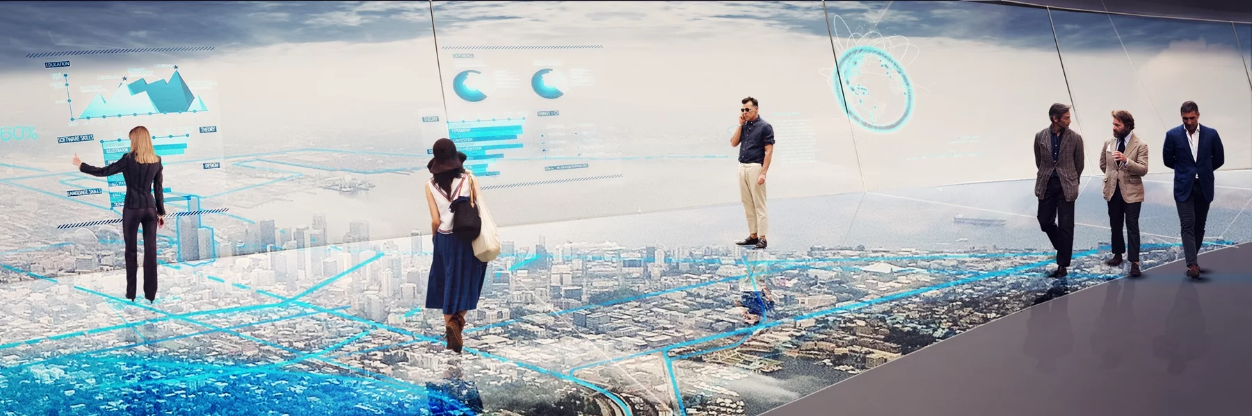 There will be augmented reality screens via which visitors will be able to digitally interact with the surrounding views