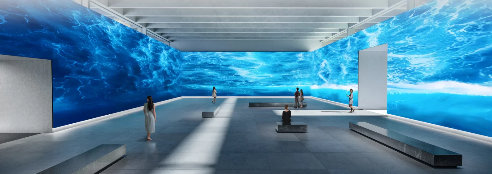 Crystal LED modules could be used in showrooms, museums, galleries and whatever this is