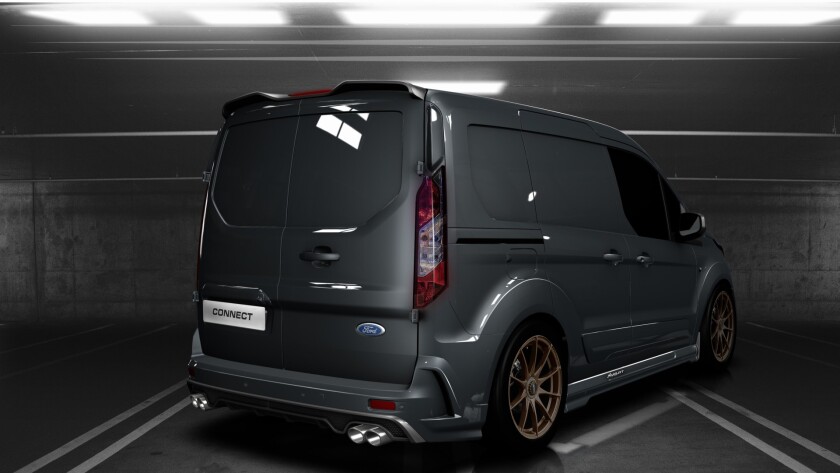 The MS-RT Ford Transit Connect from the rear