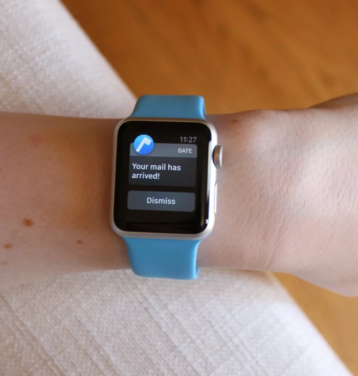 The Gates Mailbox system links to the Apple Watch