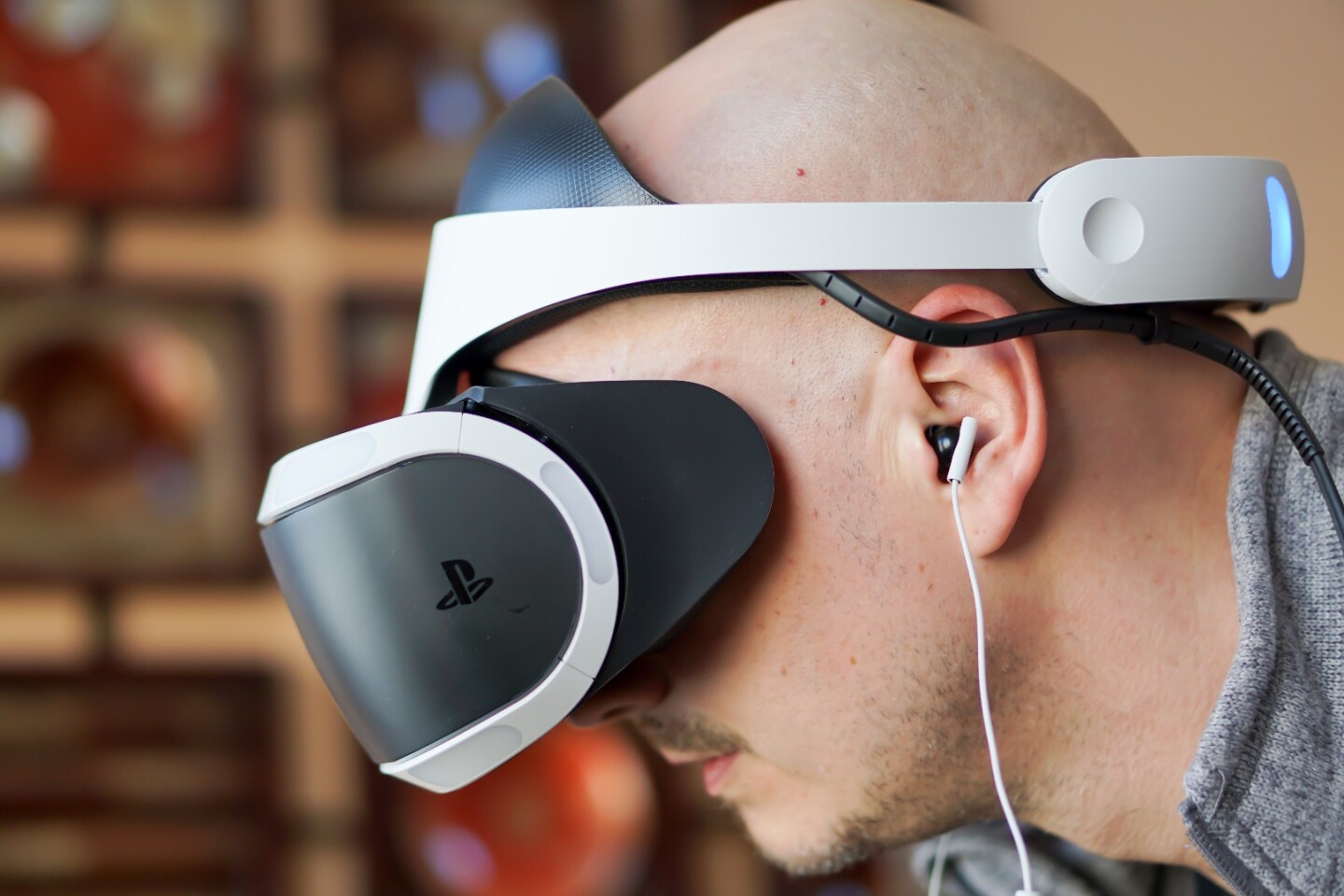 PlayStation VR is a strange-looking headset, but it's fairly comfortable and easily adjustable to fit a variety of head sizes