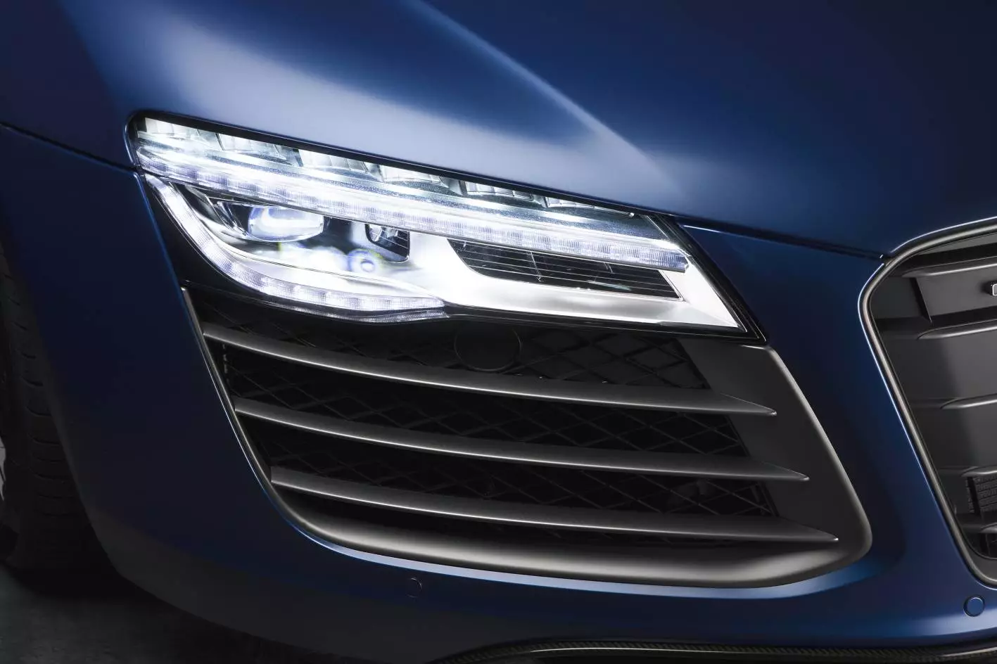 The Audi V10 plus LED headlights