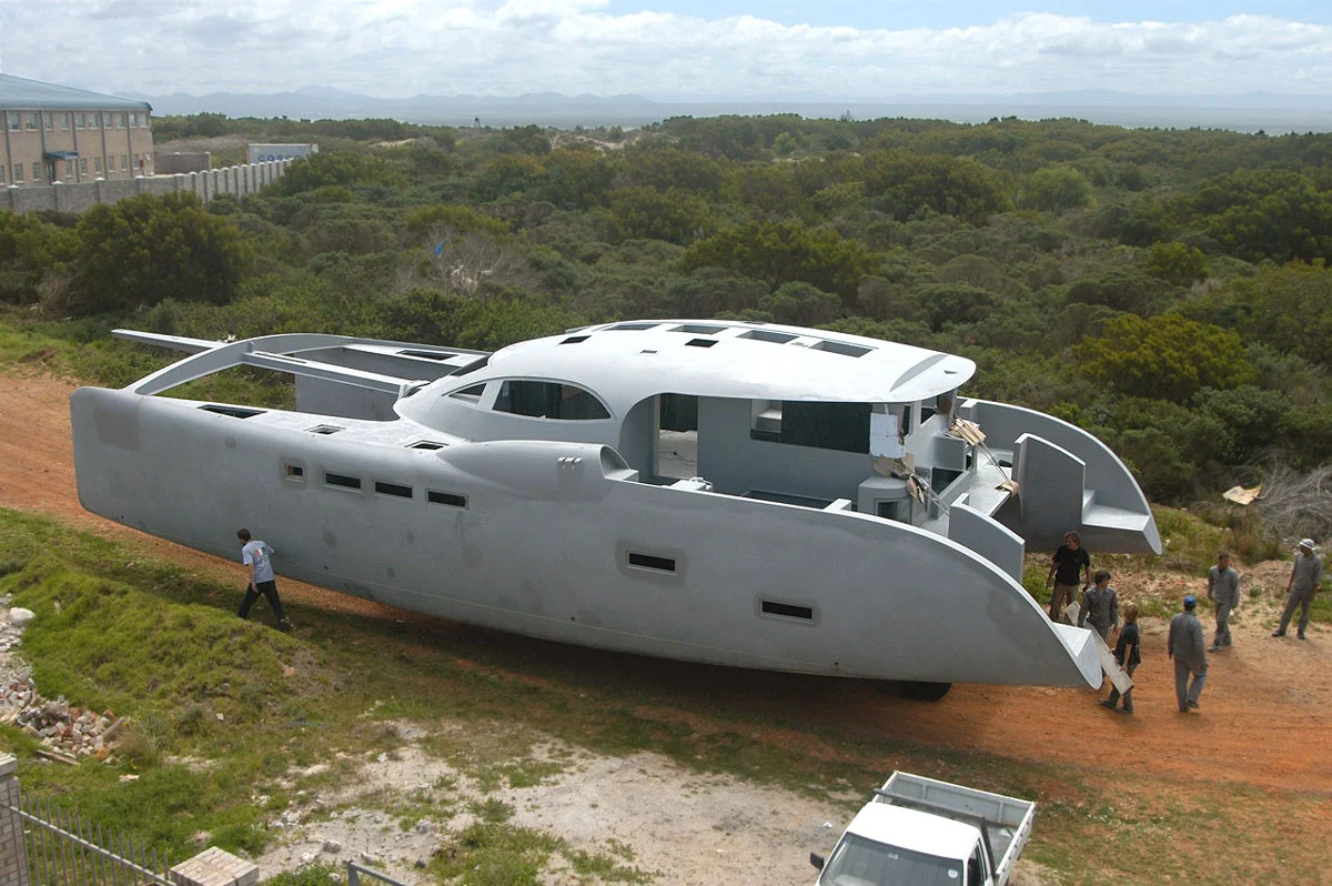Tang's hull heads to the paint shop
