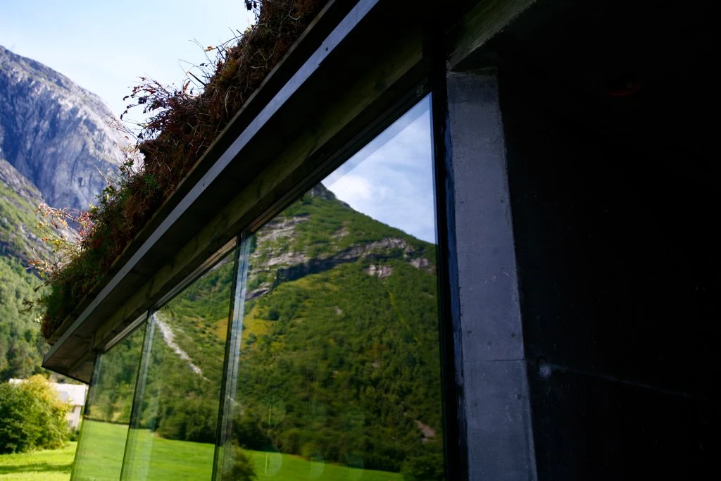 Featuring seven small wood cabins perched on a river bank, Juvet is a striking landscape hotel