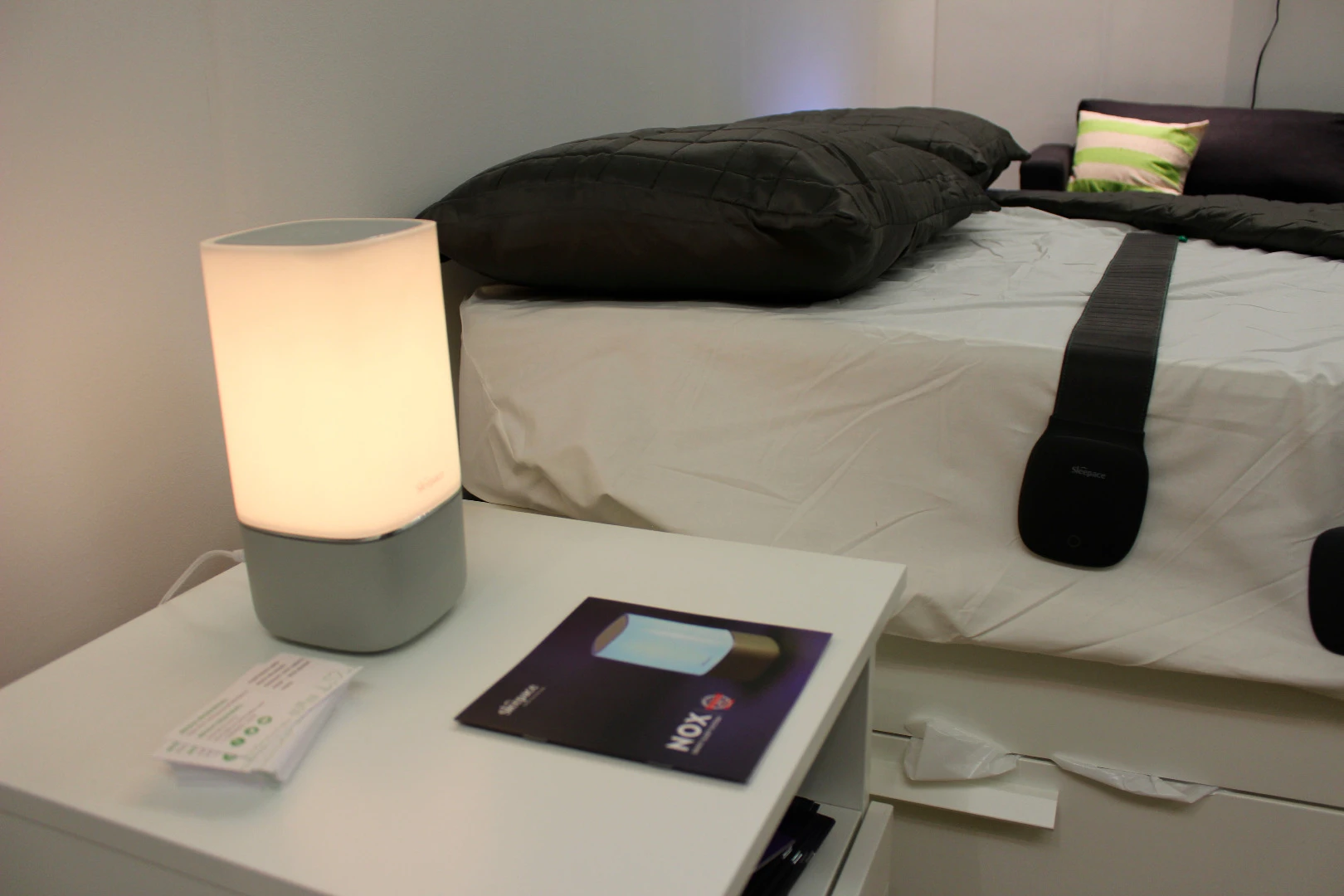 The Nox light is designed to be used with the sensor-packed RestOn smart band