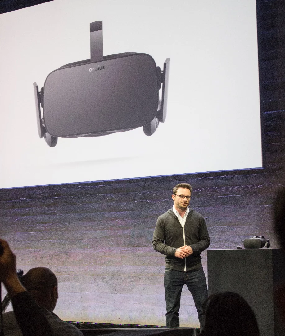 Iribe with an official press image of the Rift