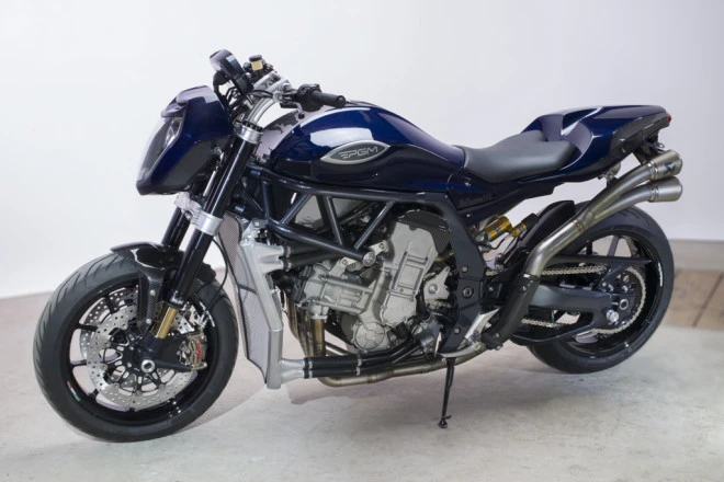 PGM V8 motorcycle: left view studio