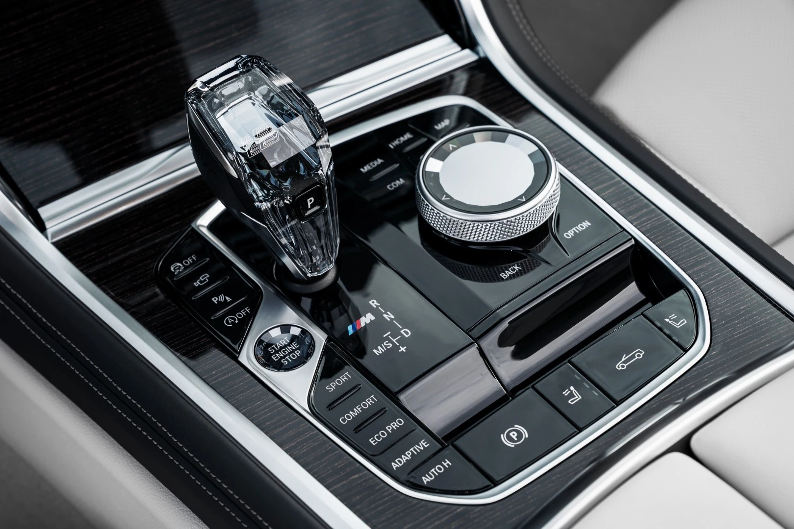 Control options include steering wheel buttons, the BMW iDrive Controller and voice control