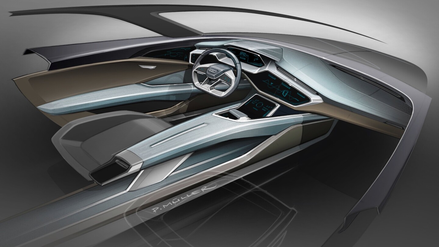The four-seat interior has a strong digital focus