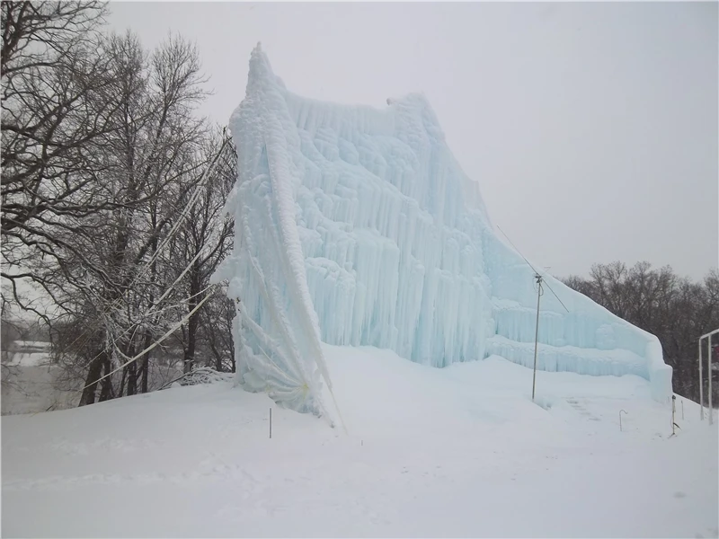 Roger Hanson uses water from his home's geothermal heating system to create elaborate ice sculptures in his backyard