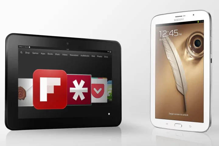 Gizmag compares the specs (and other features) of Samsung's Galaxy Note 8.0 and Amazon's Kindle Fire HD 8.9"