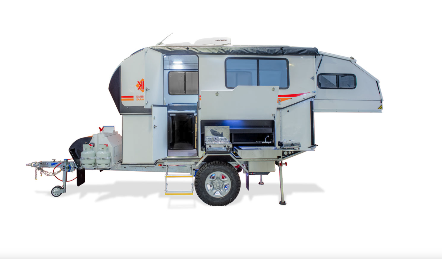 The Kimberley Karavan lineup features a unique expandable hard-wall design that sleeps two to six people
