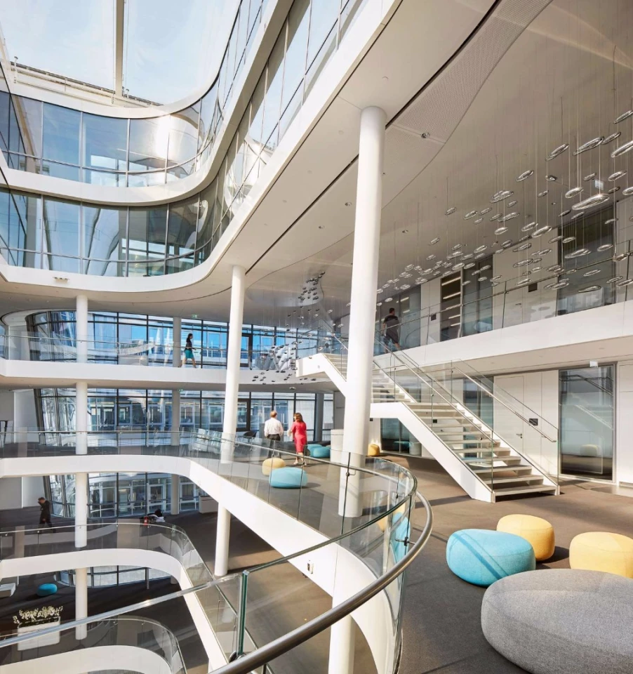 There are break-out spaces for information sharing and collaboration