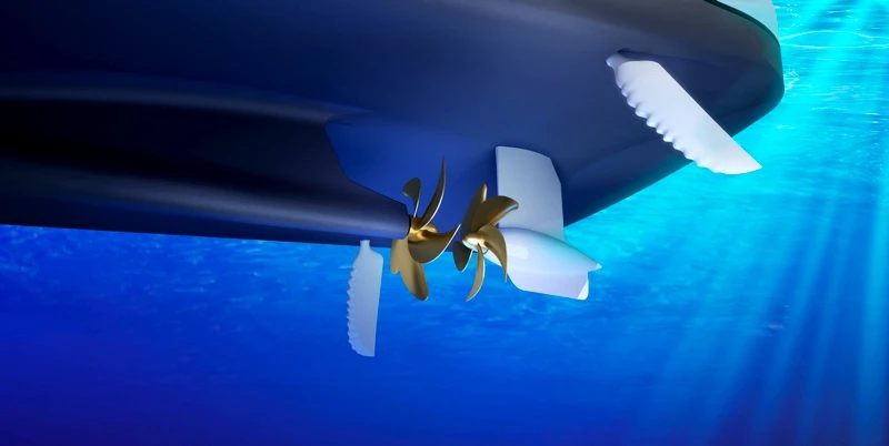 Qi's main propeller and stern thruster