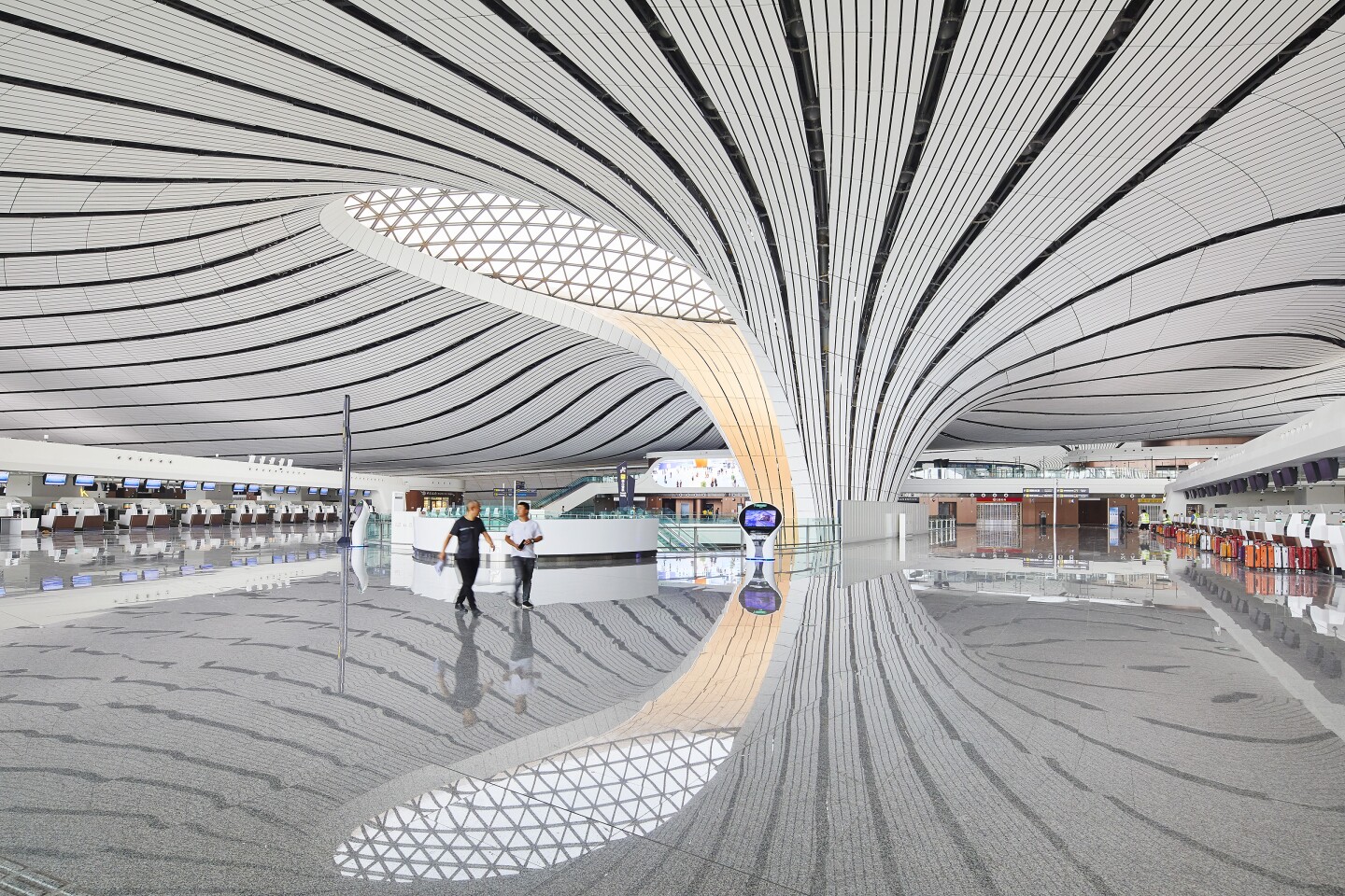 Inside the Beijing Daxing International airport by ZHA (2019)