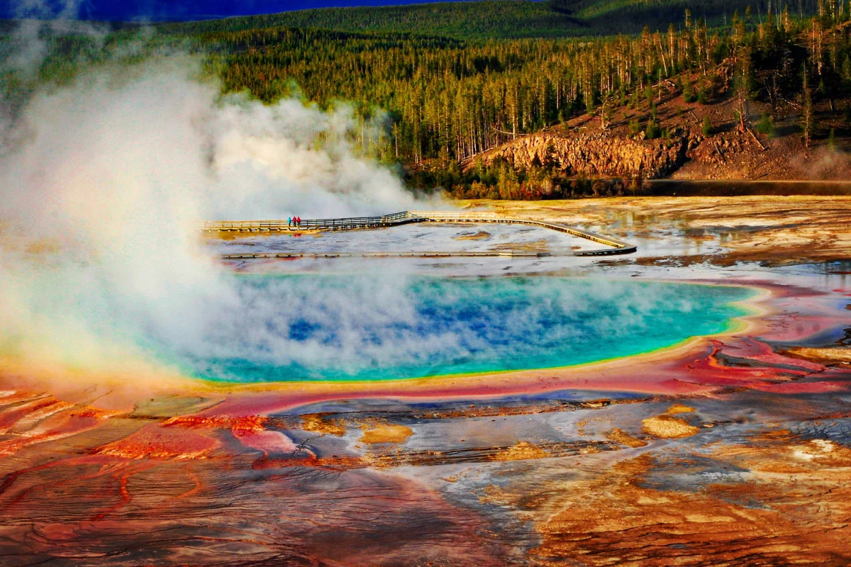 Geothermal pools, like the Grand Prismatic Spring in Yellowstone National Park seen here, contain ample amounts of lithium