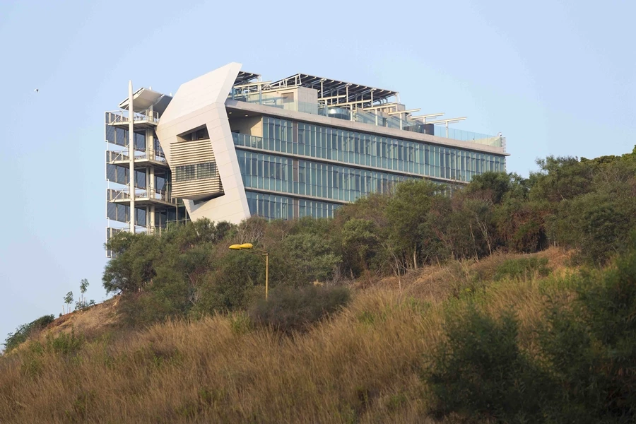 The PSES building is south-facing and has solar panels installed to generated electricity (Photo: Shai Epstein)