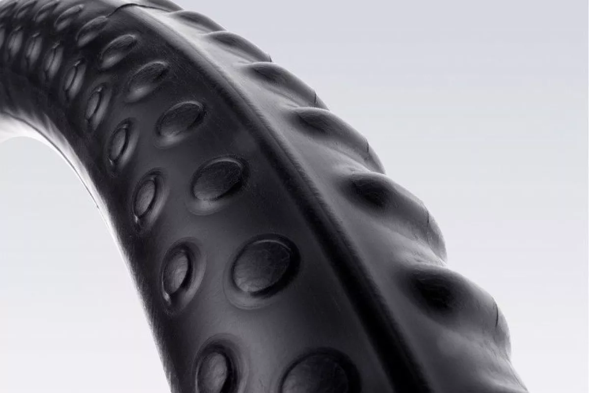 The uniquely shaped and textured Michelin Protek Max bicycle inner tube is said to compress punctures closed, instead of blowing them open