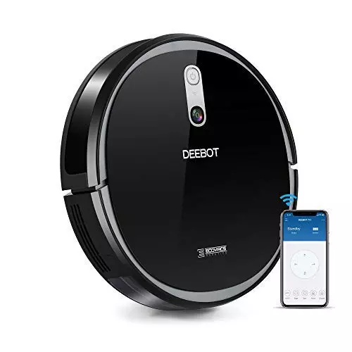 The Ecovacs Deebot 711 is a good size, fitting under most furniture on legs (beds, dressers, tables) and comes with a black finish and simple indicator lights