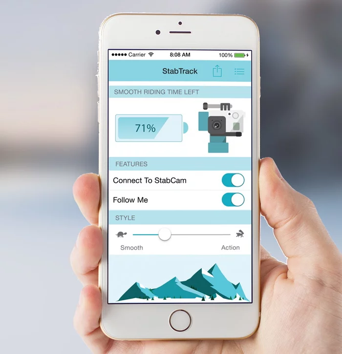 As with some drone cameras, the StabCam has a Follow Me mode