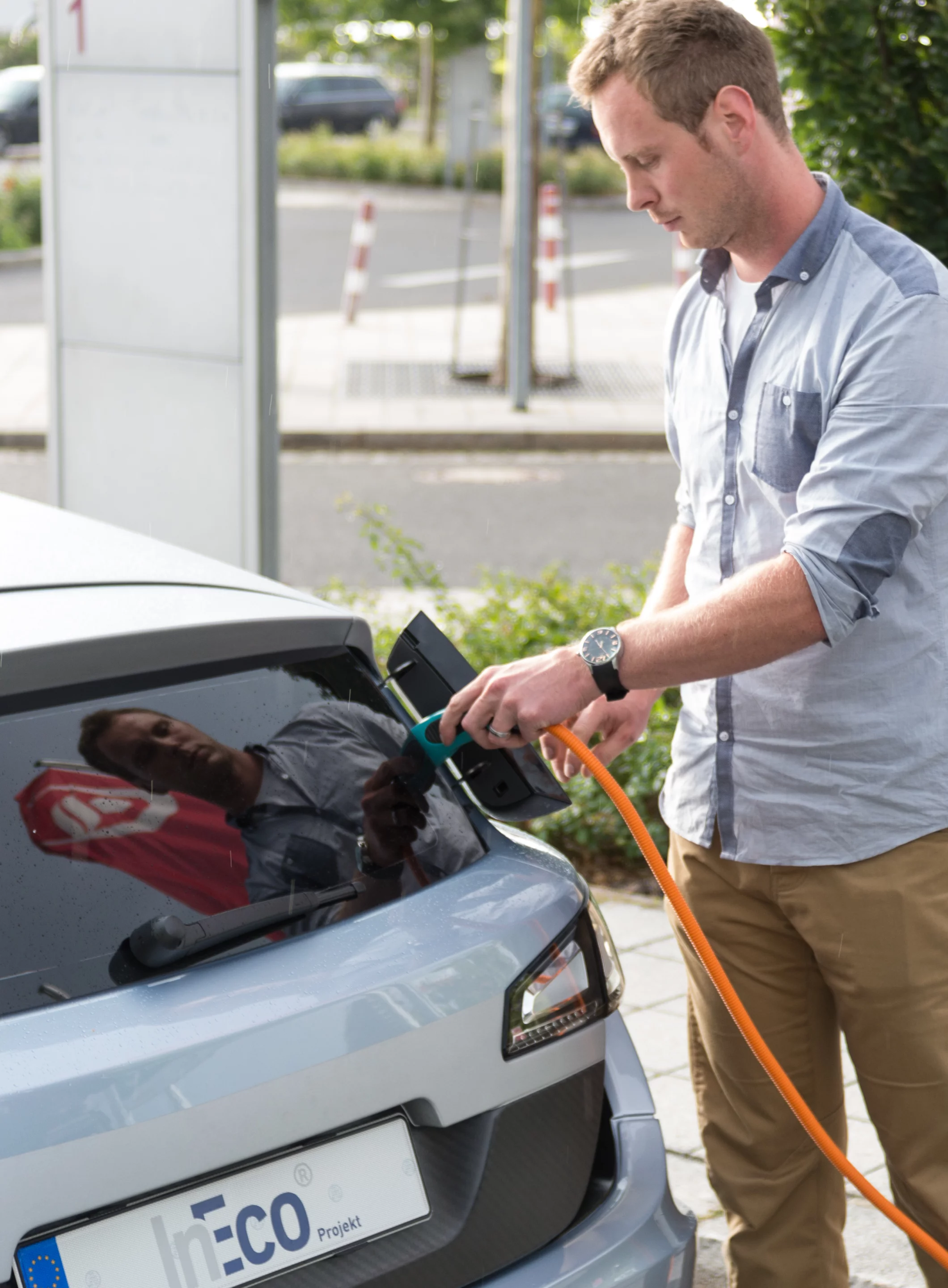 The InEco has a low-profile charging port in back