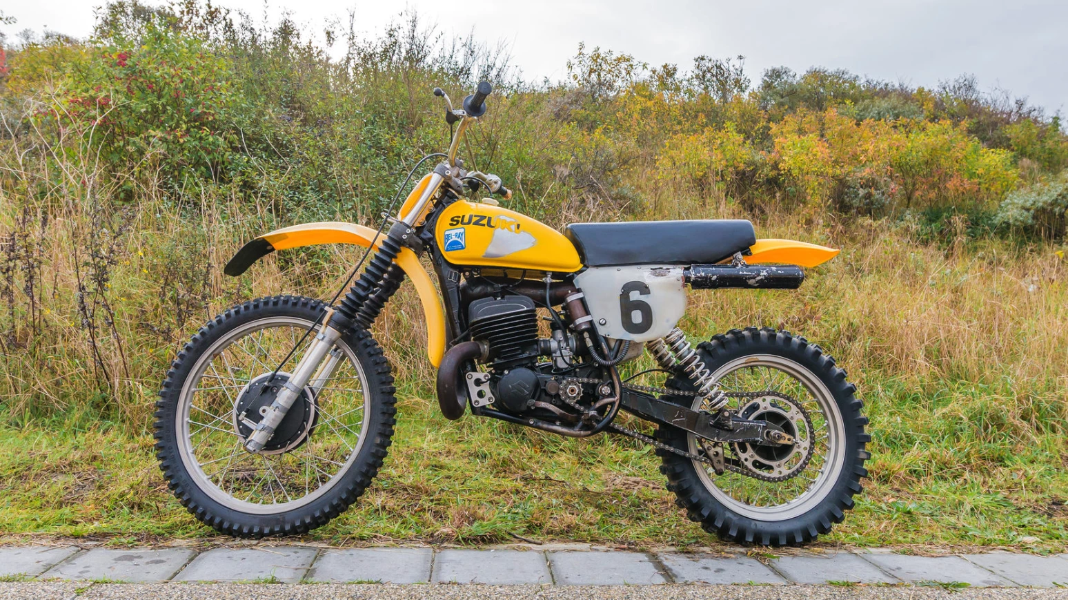 This is the second most expensive motocross bike ever to sell at auction. It is a one-off factory prototype built by Suzuki in 1977 for Gerrit Wolsink to contest the United States Grand Prix at Carlsbad, which he won. The Suzuki 500-class factory motocross racer has a 420cc two-stroke engine, and the bike makes liberal use of exotic metallurgy – the engine cases are magnesium, as are the wheels hubs and triple clamps, and there are lots of titanium bits too. This bike is a time capsule of state-of-the-art engineering for motocross bikes of a golden era when European riders were still the best and motocross bikes had two rear shocks. Motocross became big business in this era and the United States Grand prix became the most visible event on the calendar.