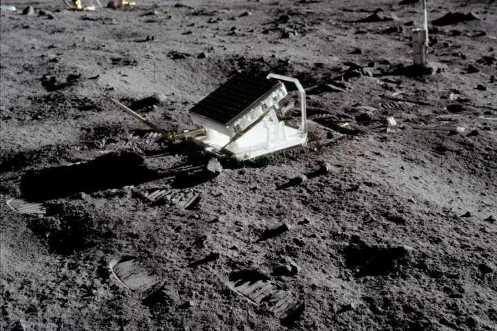The first laser retroreflector experiment was placed on the Moon by the Apollo astronauts