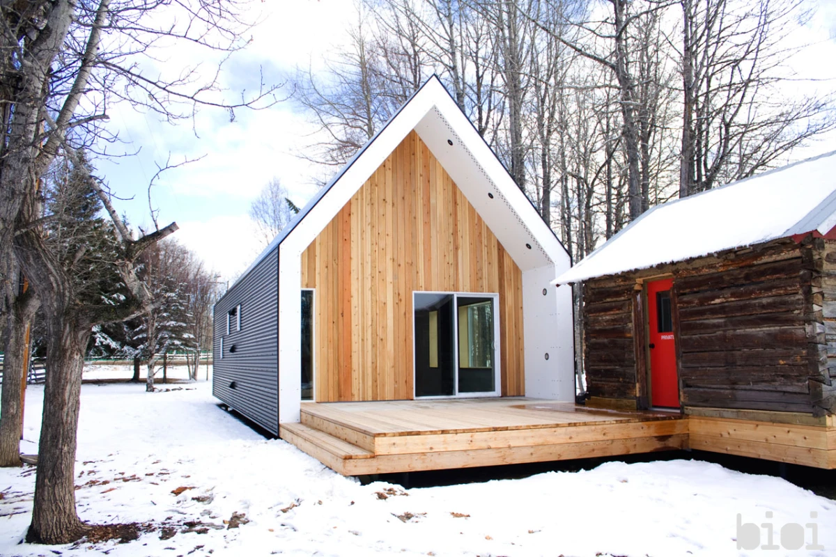 Canadian design studio Bioi recently completed this compact home in Warburg, Alberta after being given the challenge to create a contemporary and energy-efficient home for under US$100,000 (Photo by: Alison Anderson)