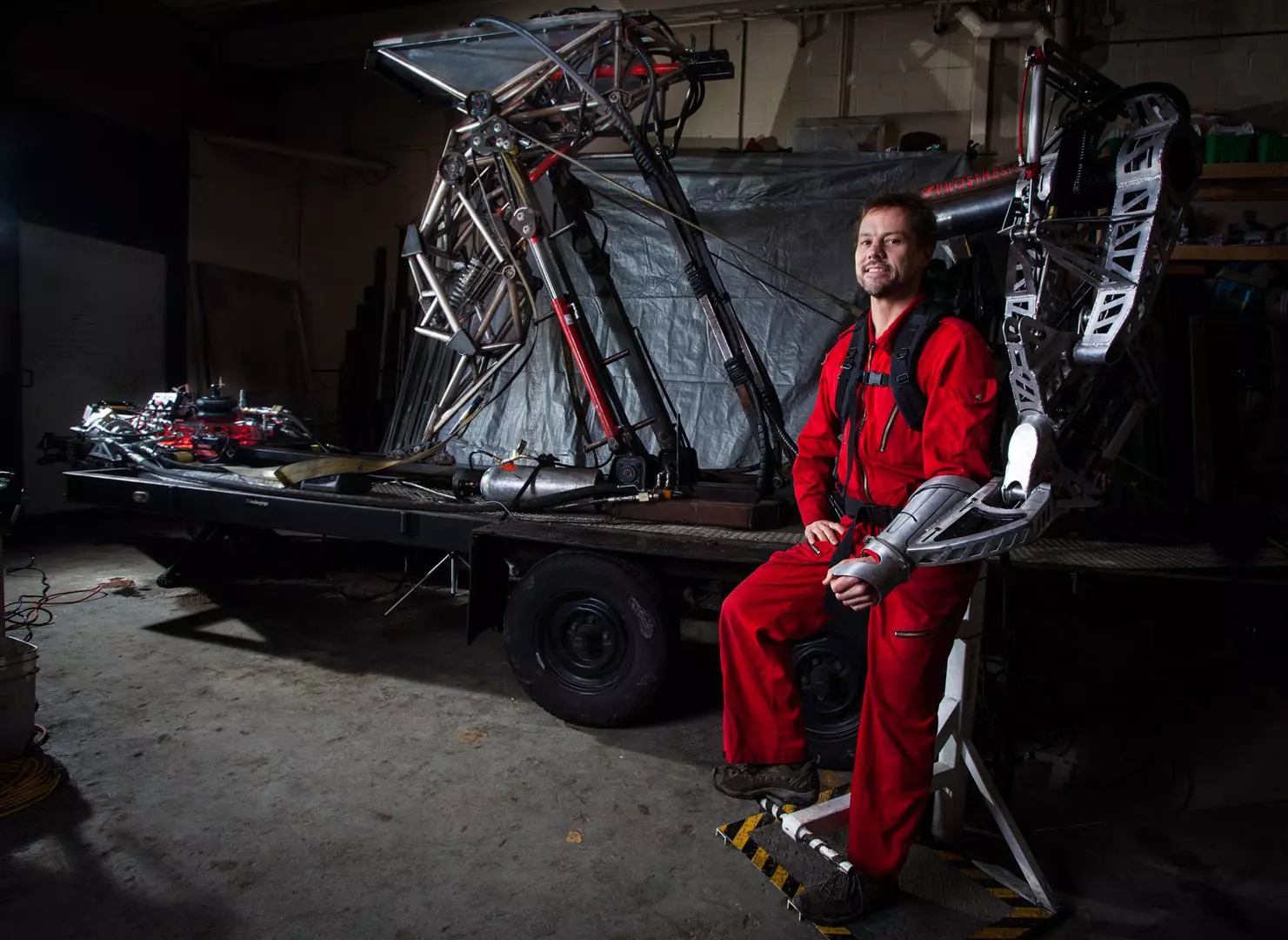 The Alpha Leg with Gen 3 Exo-Frame interface, and creator Jonathan Tippett (Photo: Anti-Robot)