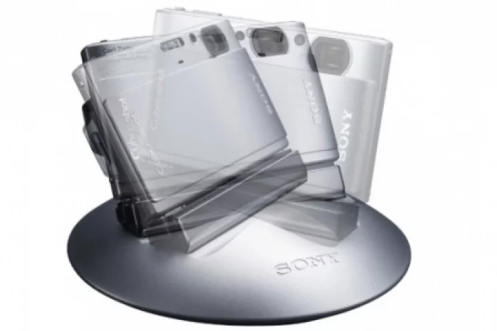 The Sony Party-shot works with your Cyber-shot camera to pan, tilt, and take pictures automatically