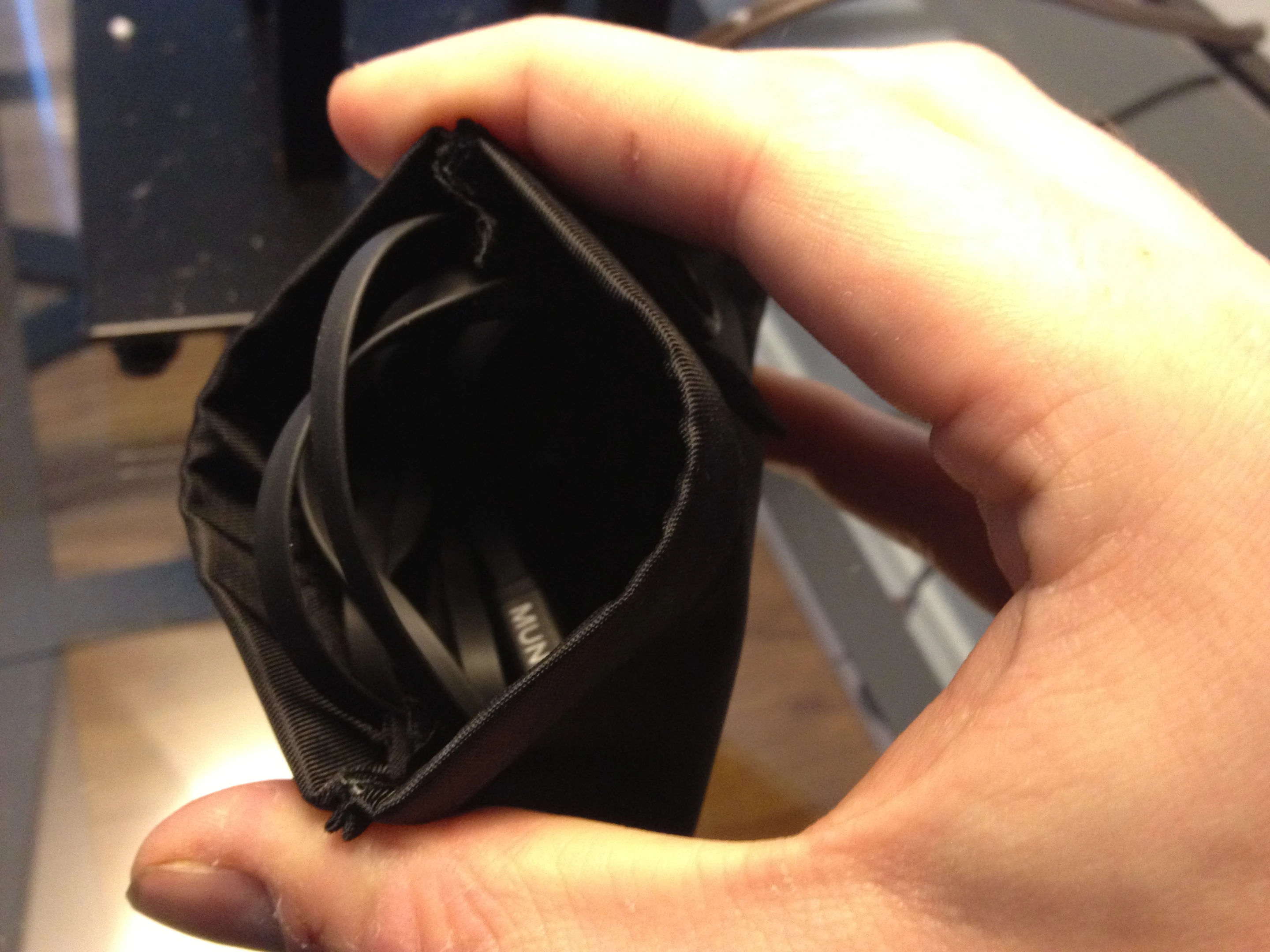 The Munitio SVs inside the carrying bag