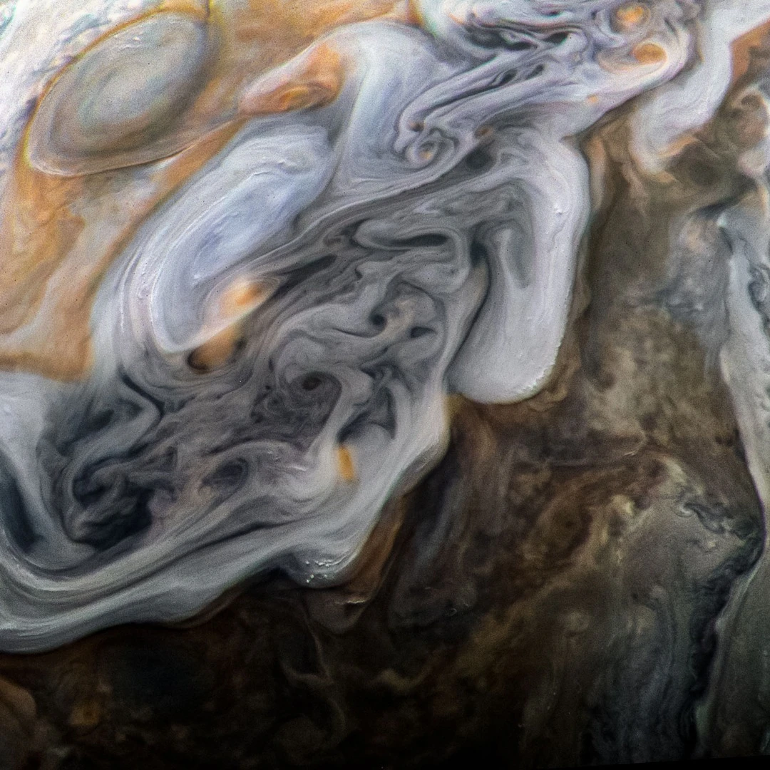 Citizen scientists Gerald Eichstädt and Seán Doran created this image using data from the spacecraft’s JunoCam imager