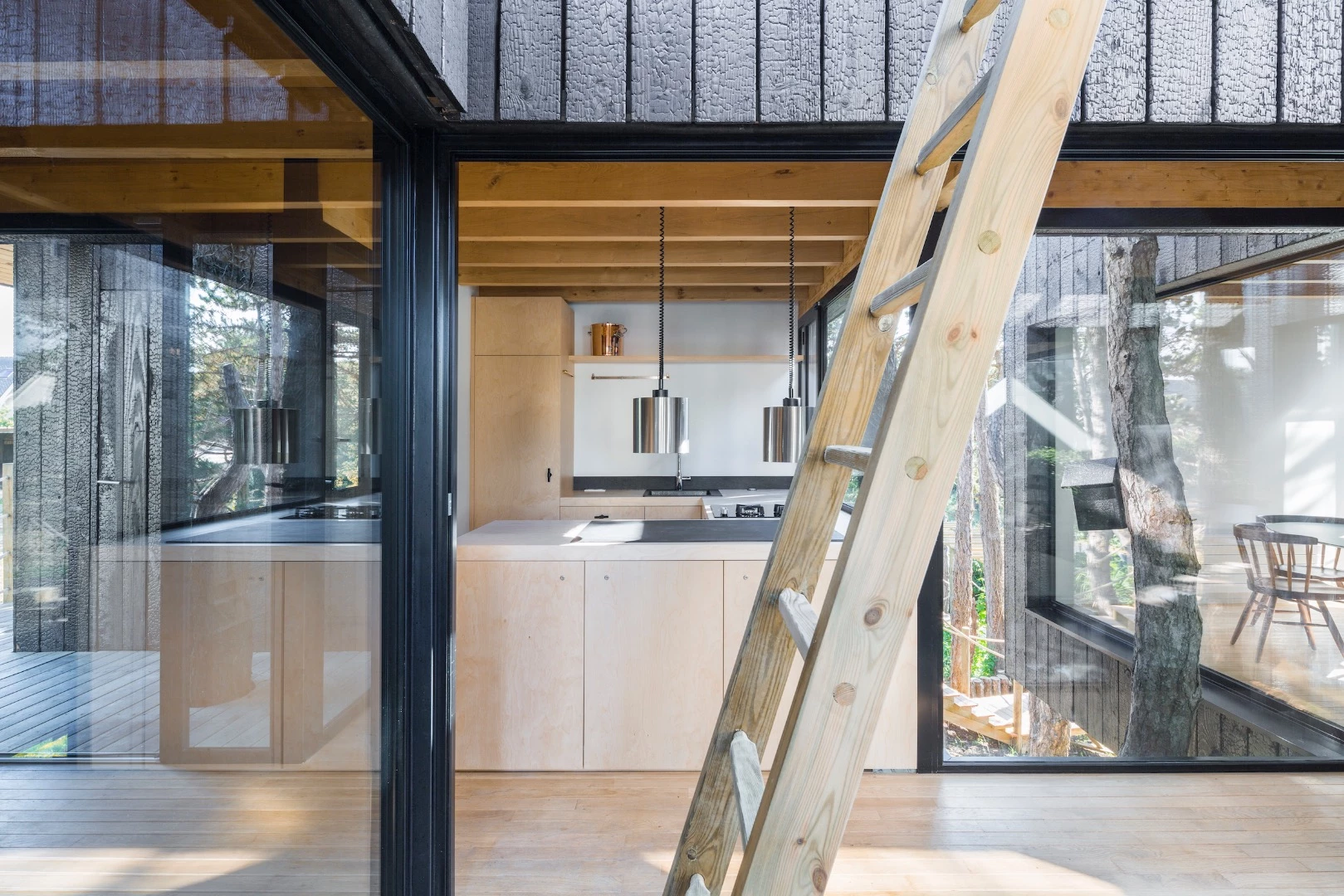 A ladder leads up to Treehouse's net area