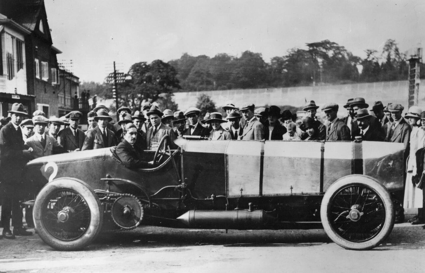 The original Chitty Bang Bang I which inspired the car in Ian Fleming's book. That's Count Louis Zboroswski in the drivers seat. Zboroswski, like his father before him, died while racing cars, but not before his talents had landed him a drive for the factory DMG (subsequently Mercedes Benz) racing team.