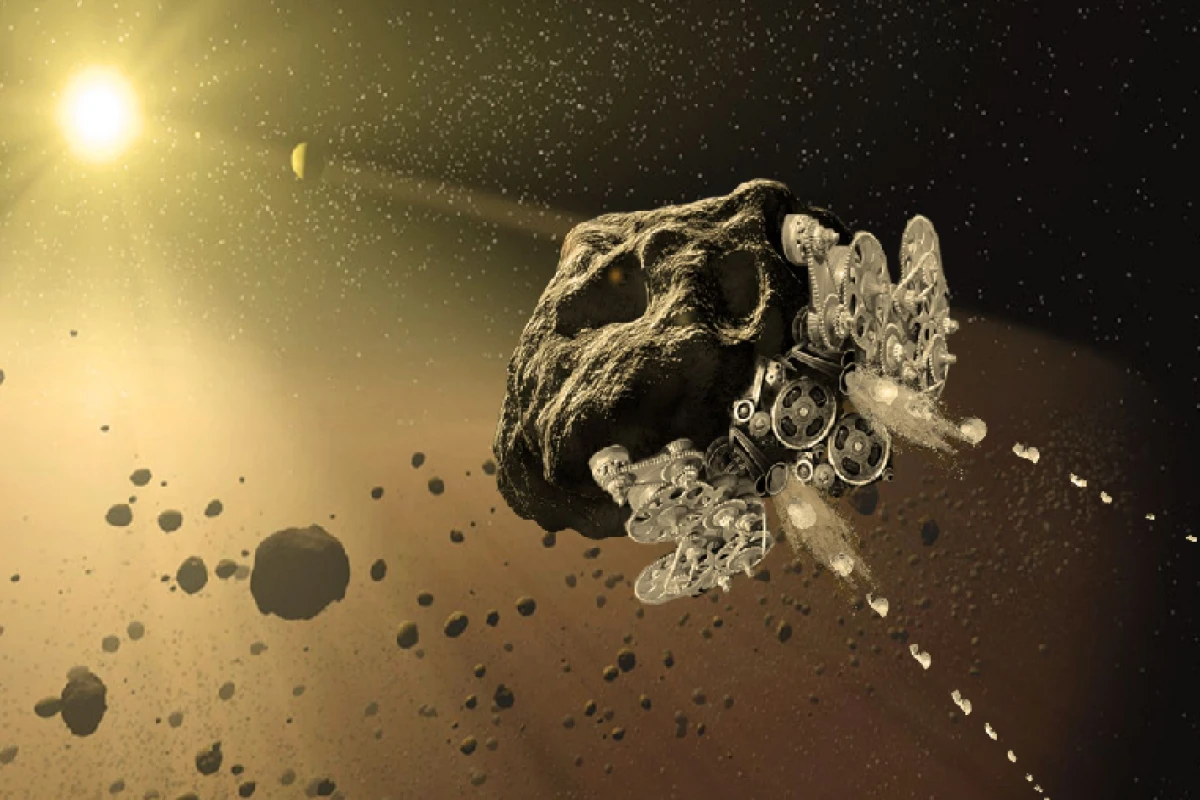 Artist's impression of the RAMA mission, which would seek to transform wandering asteroids into functioning spacecraft