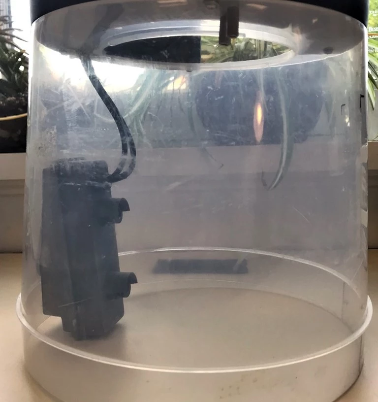 One of the cameras, installed in a compatible mosquito trap