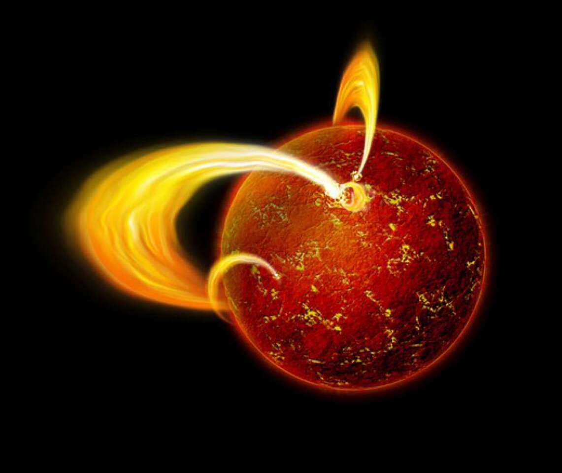 An illustration of a magnetar, which may be the culprit behind fast radio bursts