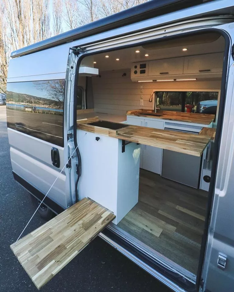 The Chongo camper van offers more worktop and table space than average