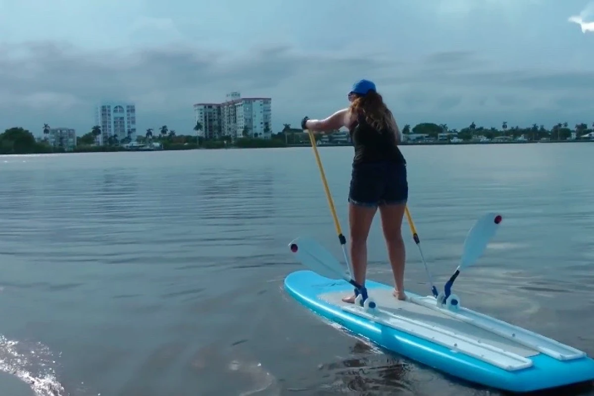 The Supski combines stand-up paddleboarding and cross-country skiing