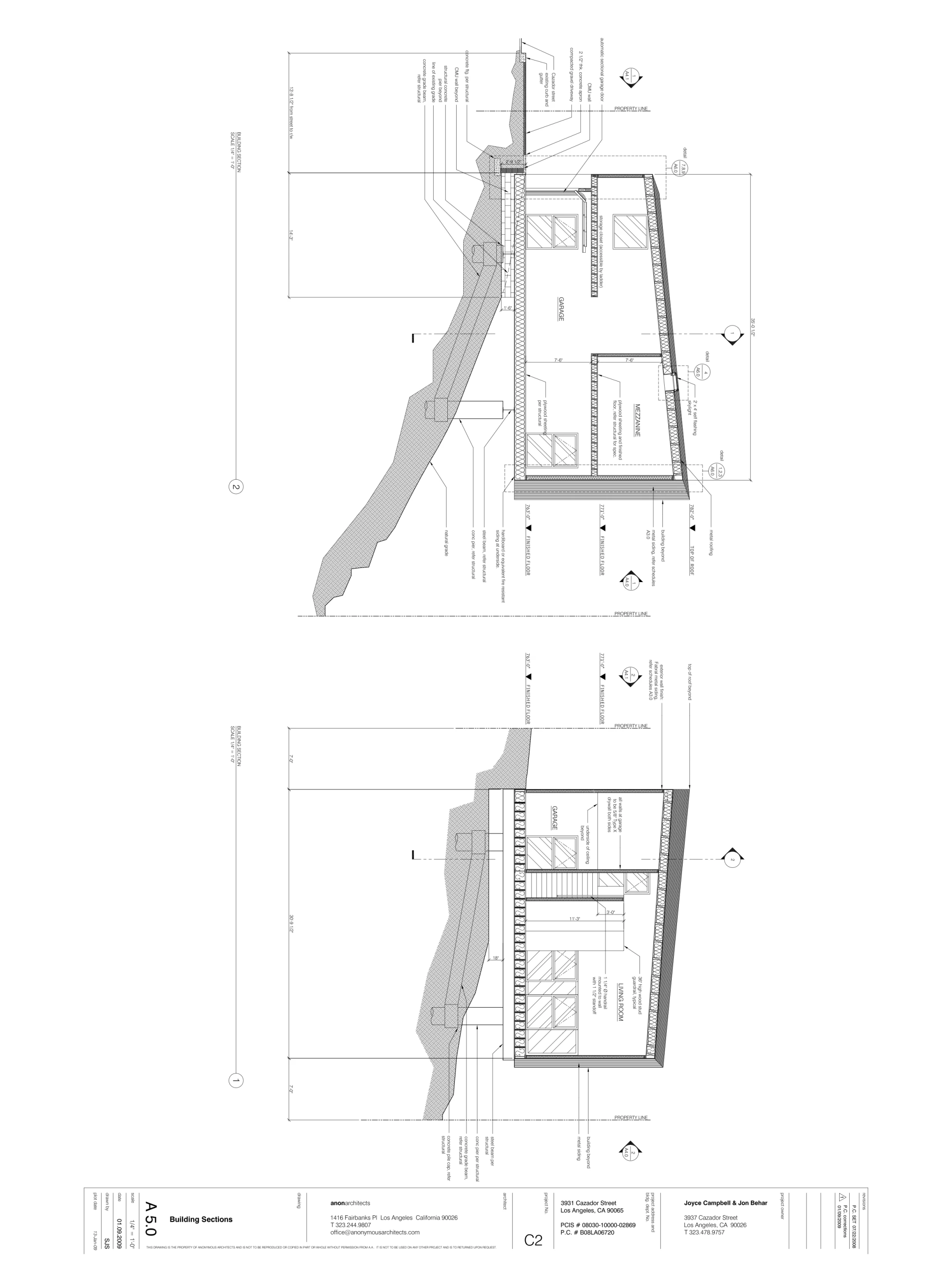 Architectural plans of the Big & Small House