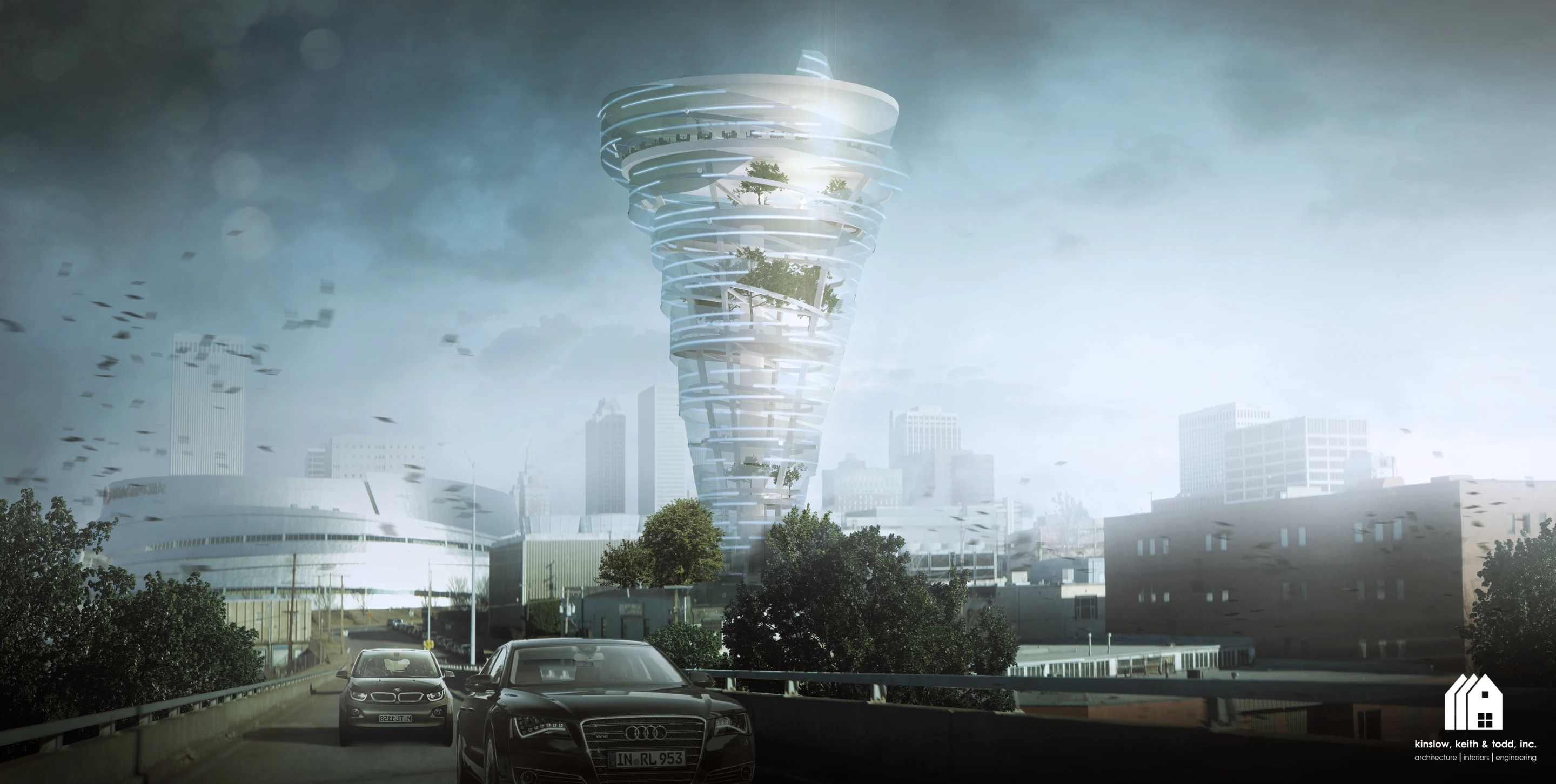 The Tulsa Tornado Tower (also known as the Oklahoma Weather Museum and Research Center) (Image: Kinslow, Keith & Todd)