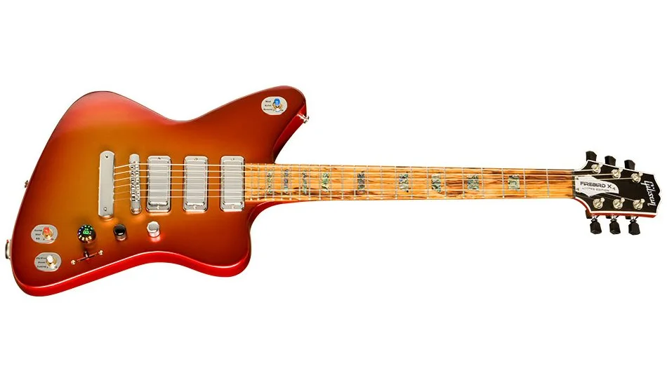 Gibson has announced its latest foray into the world of digitally-enhanced guitars with the Firebird X, a limited run model with built-in effects, wireless pedal control and bundled computer software
