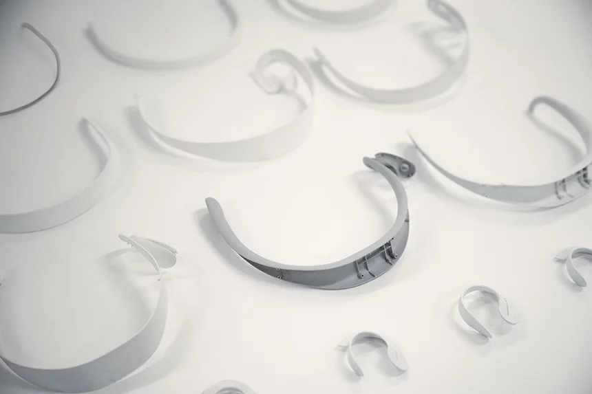 The headset went through a number of iterations, testing factors like aesthetics and ergonomics